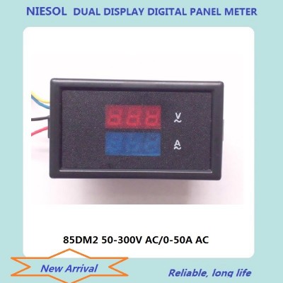 new design 85DM2S-300V/50A dual digit display ac volt amp meter